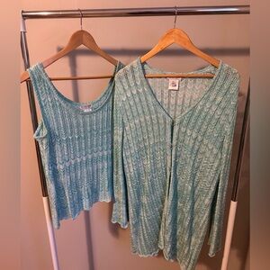 St. John Sport by Marie Gray Knit Twinset - Cardigan and Tank